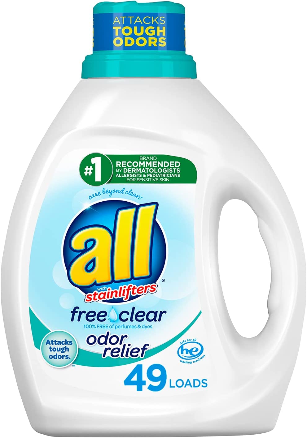 All Liquid Laundry Detergent Free and Clear with Odor Relief