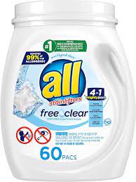 All Mighty Pacs Laundry Detergent, Free Clear for Sensitive Skin
