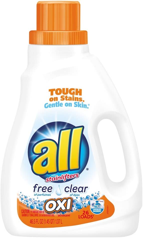 All with Stainlifters Free Clear Oxi Liquid Laundry Detergent