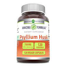 Amazing Formulas Psyllium Husk 750mg Veggie Capsules Supplement