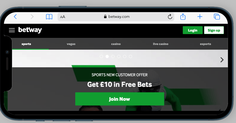Betway Homepage Mobile