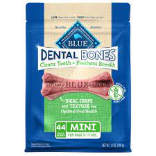 Blue Buffalo Dental Bones Mini Natural Dental Chew Dog Treats