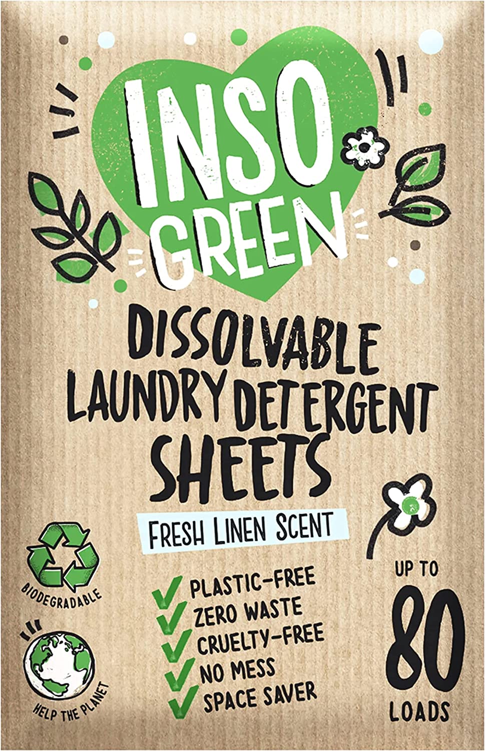 Eco Laundry Detergent Sheets - 80 Loads Laundry Sheets Detergent
