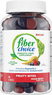 Fiber Choice 3g Fruity Bites Daily Prebiotic Fiber Supplement Gummies-1