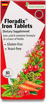 Floradix, Iron Tablets Vegetarian Supplement for Energy Support for Women