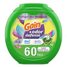 Gain Flings Laundry Detergent Pacs with Odor Defense