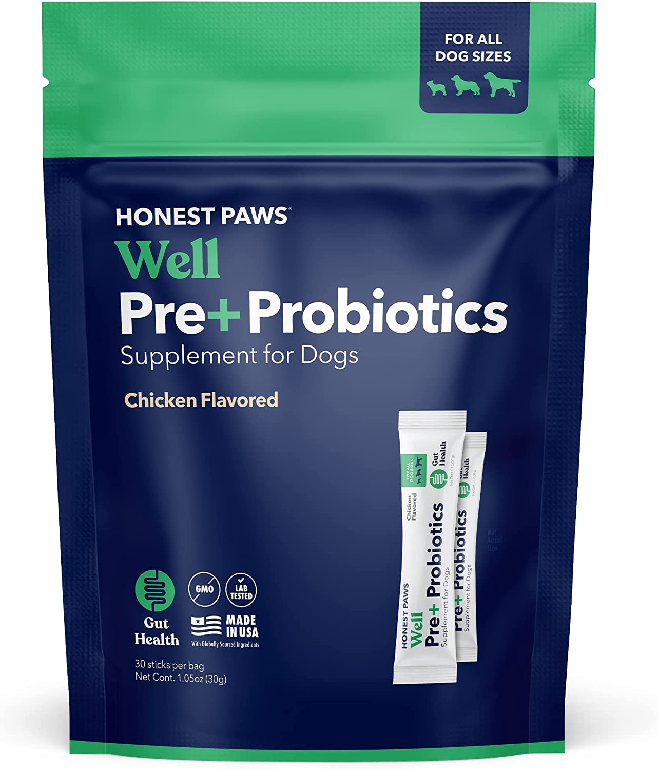 Honest Paws Well Pre+ Probiotic Digestive Support