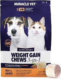 MIRACLE VET Weight Gain & Recovery Chews 3-in-1 for Dogs