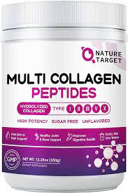 NATURE TARGET Multi Collagen Peptides Powder - Type I, II, III, V, X