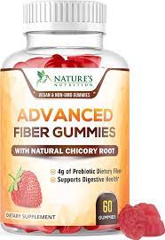 Nature’s Nutrition Fiber Supplement Gummies 4g - Extra Strength Prebiotic Advanced Fiber Blend