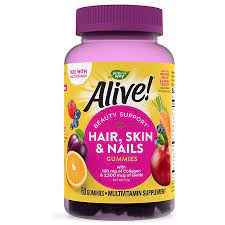 Nature_s Way Alive! Hair, Skin _ Nails Gummies, with Biotin and Collagen
