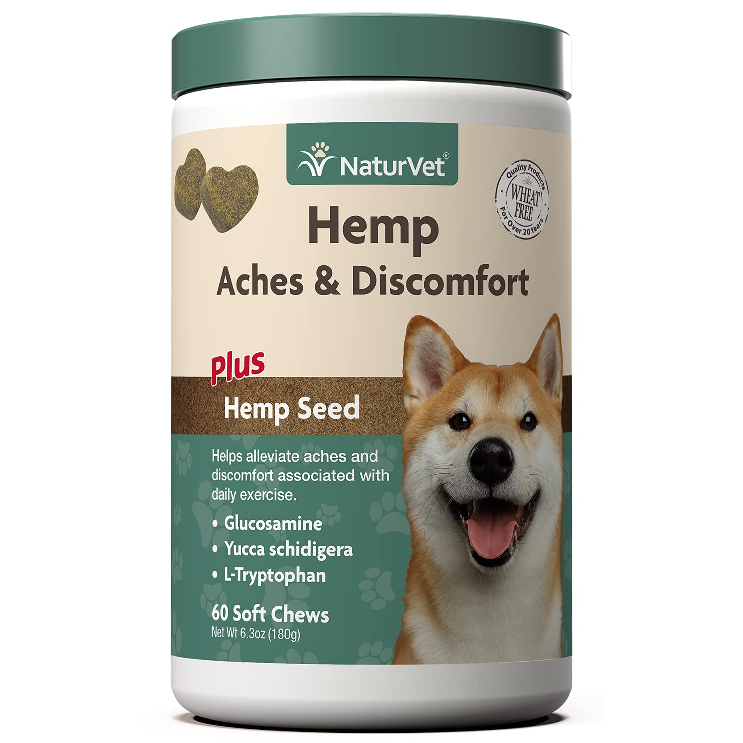 Naturvet Hemp Aches _ Discomfort Glucosamine Plus Hemp Seed Dog Supplement