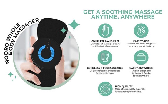 Nooro - Our Nooro Whole Body Massager is not only suitable for all ages but  from the name itself, you can use anywhere and everywhere! It helps fight  muscle fatigue and body