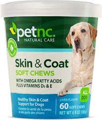 PetNC Natural Care Skin and Coat Soft Chews for Dogs