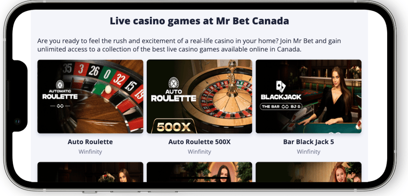 Mr Bet Casino Live Casino Canada
