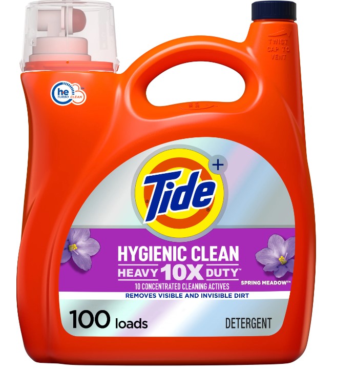 Tide Hygienic Clean Heavy 10x Duty Liquid Laundry Detergent Spring Meadow