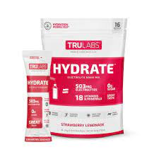 TruLabs Hydrate Strawberry Lemonade, Hydration Electrolyte Powdered Drink Mix