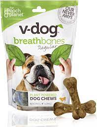 V-dog Dog Treats - Vegan Breathbone Teeth Cleaning Dental Dog Bones