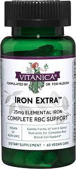 Vitanica Iron Extra, Iron Supplement Enhanced Absorption with Vitamin C