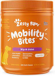 Zesty Paws Glucosamine for Dogs - Hip & Joint Health Soft Chews with Chondroitin & MSM