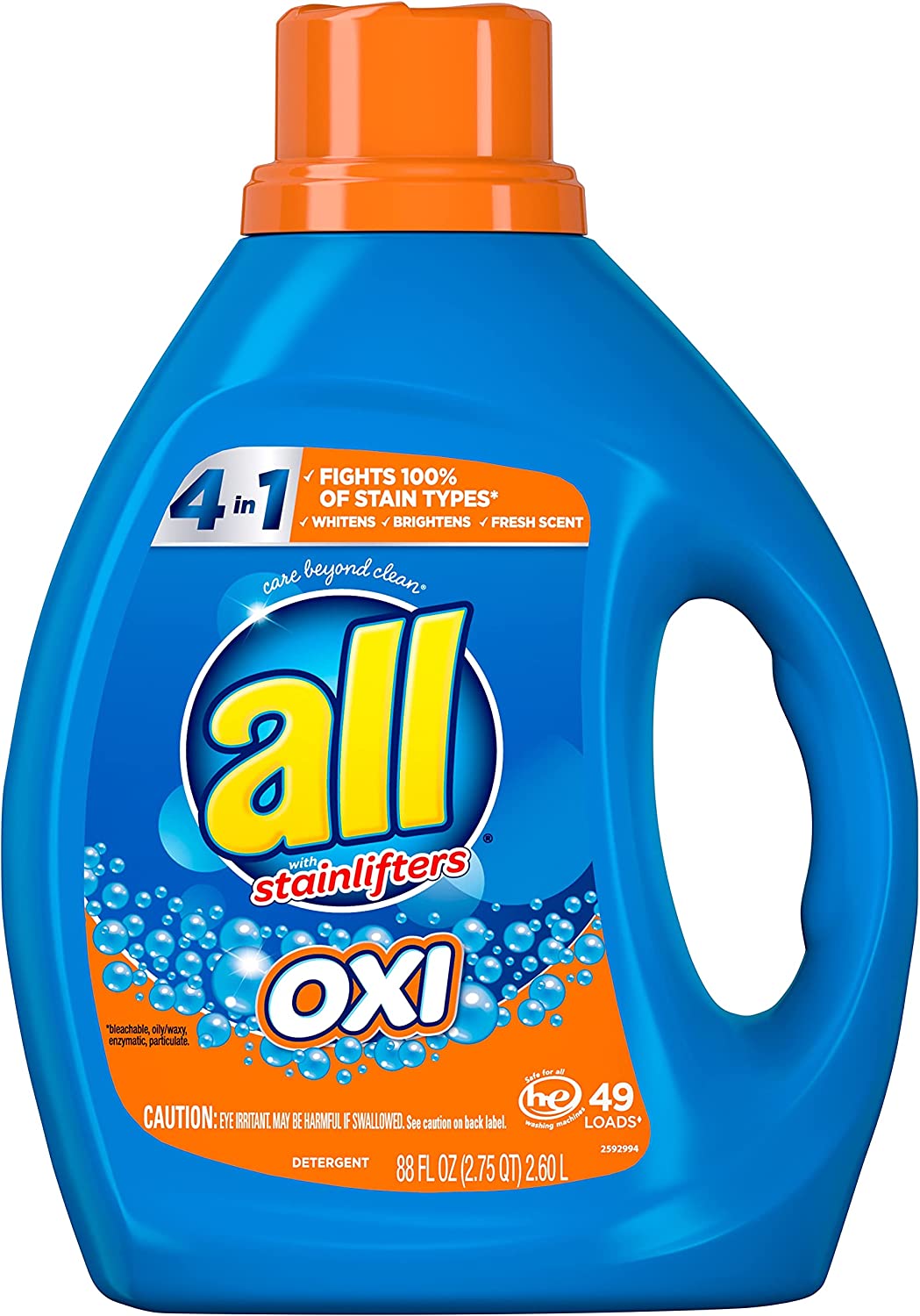 all Liquid Laundry Detergent, Fresh Clean Oxi plus Odor Lifter