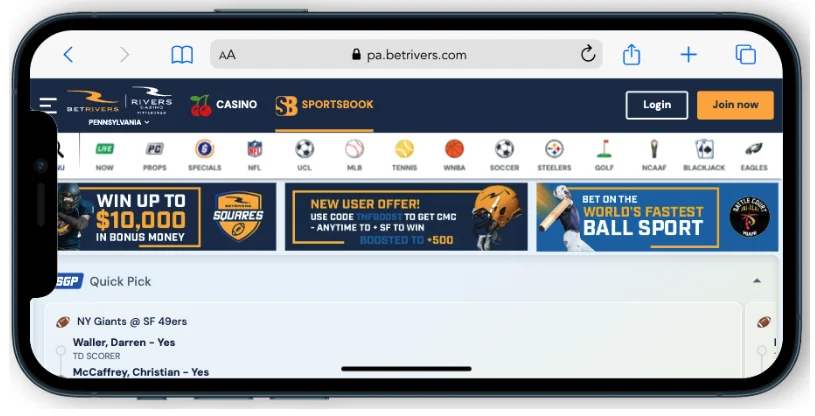 BetRivers Homepage