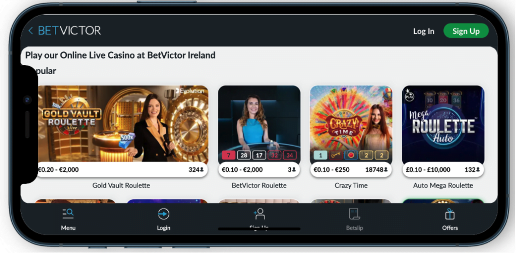 BetVictor Live Casino CA