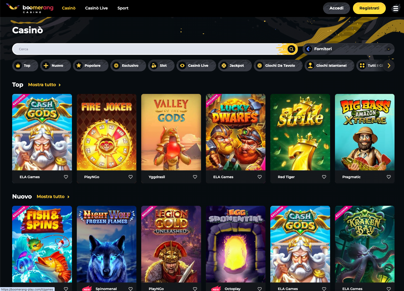 Slot e giochi da casinò