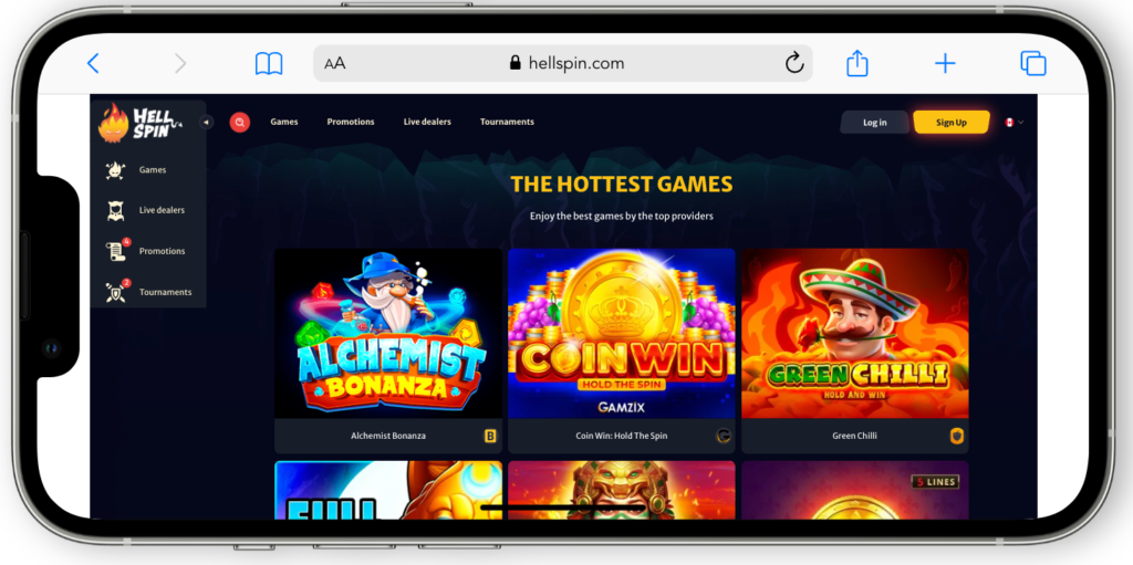 Hell Spin Casino Homepage CA-png