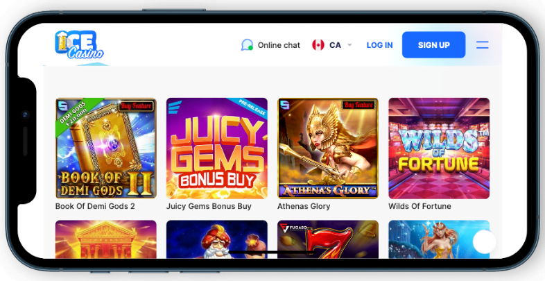ICE Casino Homepage CA