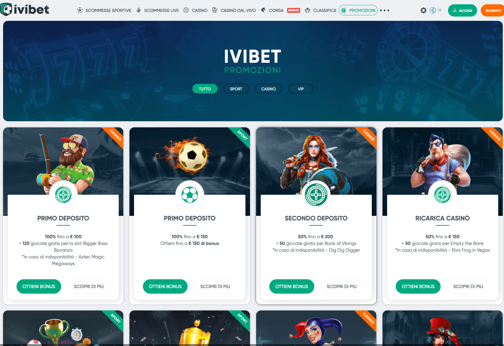 Top 3 promozioni casinò Ivibet