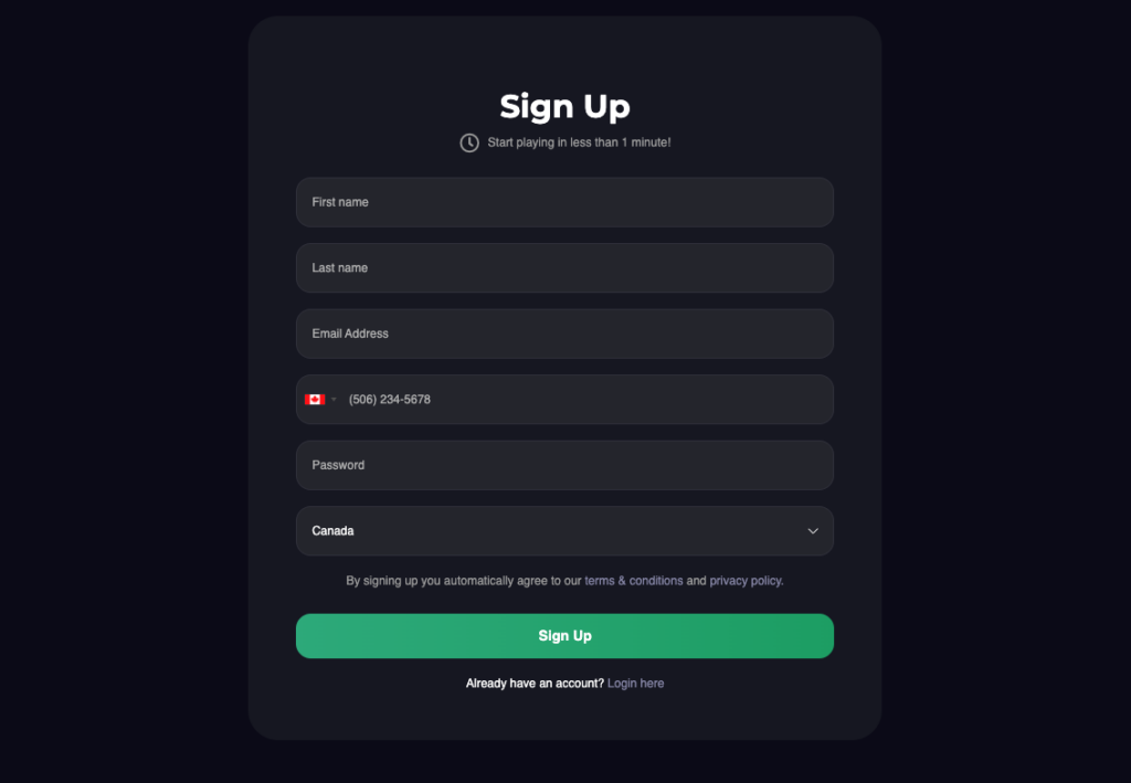 Jokersino Sign Up CA