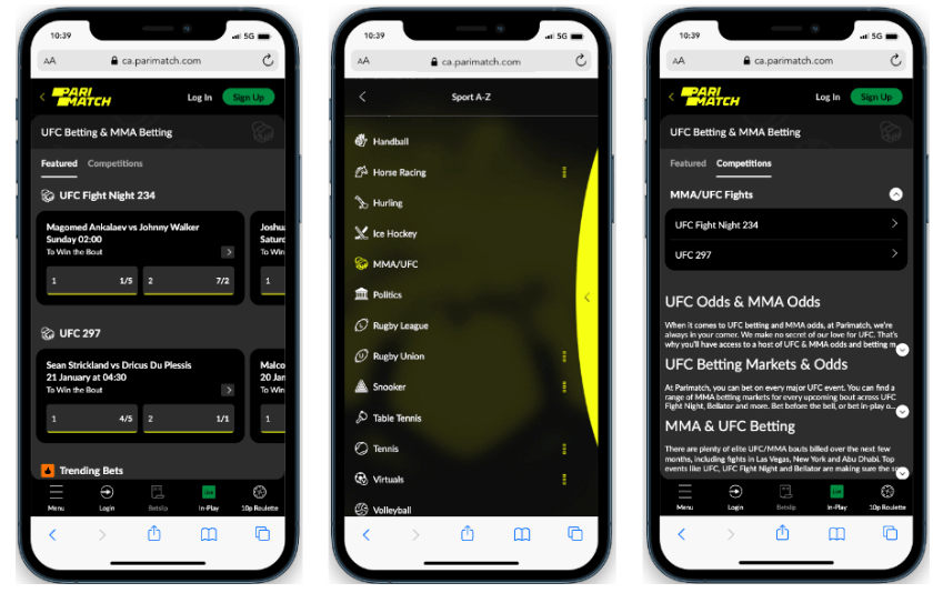 Parimatch UFC Betting Sites