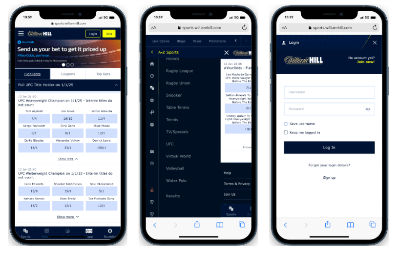 William Hill UFC Betting Sites