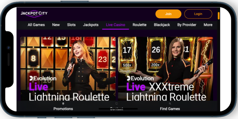 jackpot city live casino