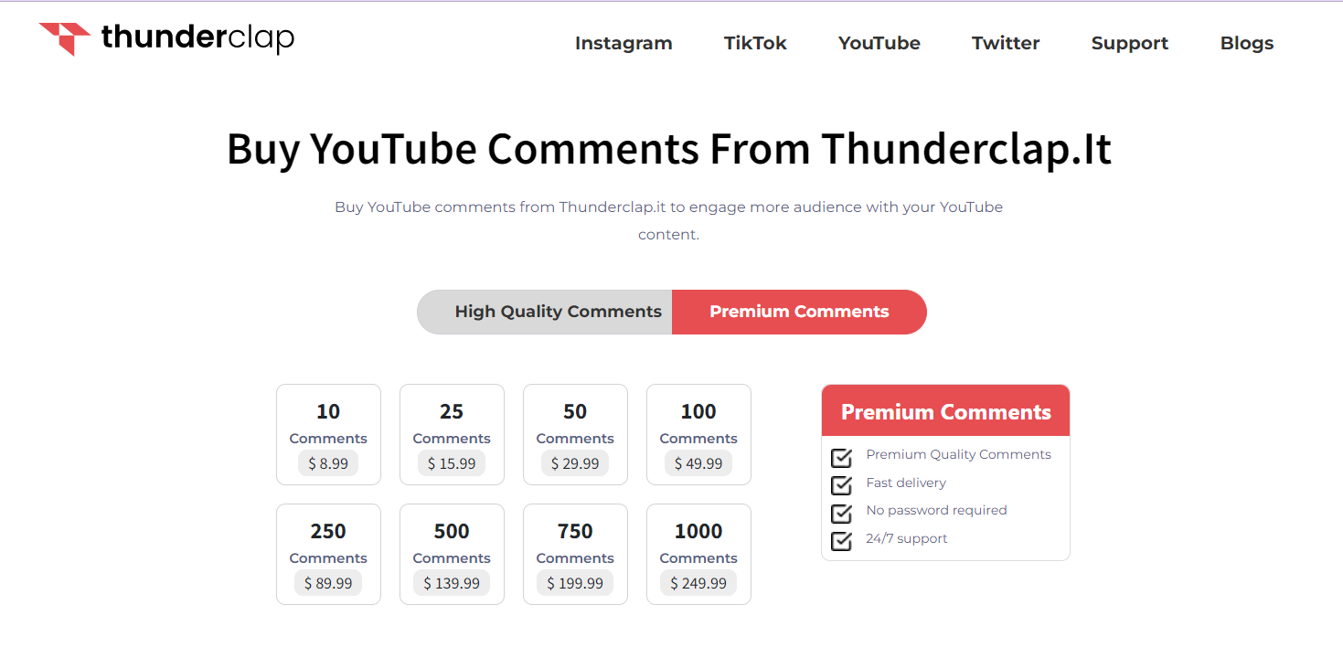 buy youtube comments from thunderclap
