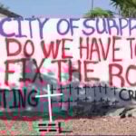 ‘Do we have to die? Fix the road’: Phoenix family turns to drastic measures to get help after 18 cars have crashed into their home — they say it’s just a matter of time before someone dies